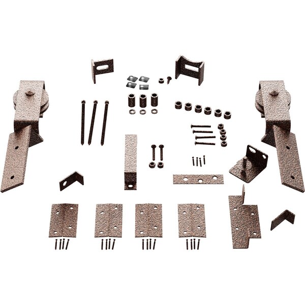 Ekena Millwork Barnfold J-Strap 2-Door Hardware Set for 1 1/4" to 1 3/8" Doors, Copper Vein GB6007M2HCV - main